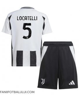 Juventus Manuel Locatelli #5 Echipament de Fotbal Replică 2024-25 Copii Acasa (+ Șorturi)